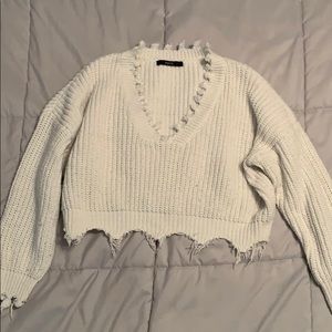 ZAFUL Cropped and distressed sweater